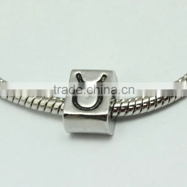 Wholesale Zinc Alloy Archaized Pdora Square Shape Anti-silver Slide Beads photo-2