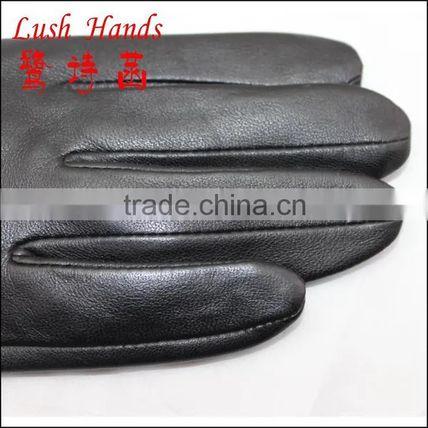 Fashion Lady Sheepskin Leather Gloves With Fox Fur photo-5