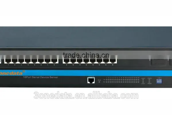 16 Ports RS-232/485/422 to Ethernet Converter With Redundant Power Supply