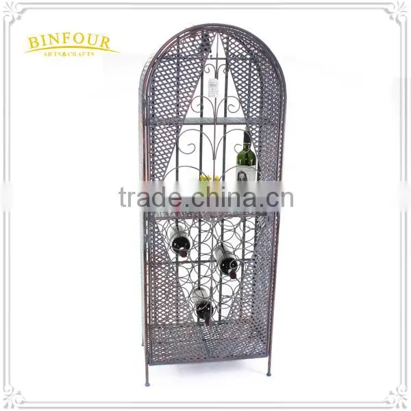 Wholesale Custom Free Standing Metal Antique Metal Cast Iron Wine Racks photo-3