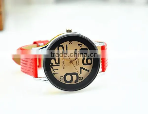 Brown Glass Lady Big Numbers Fashion Design Wrist Watch Women photo-4