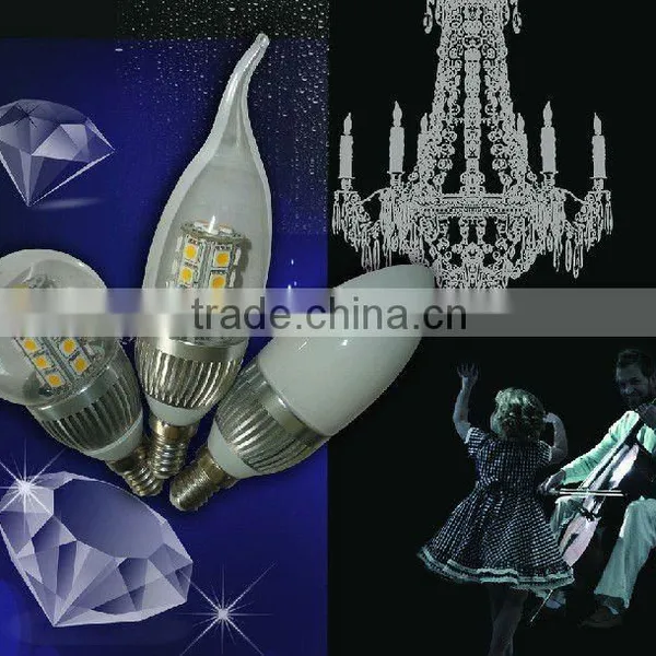 Hot Sale! E12 E14 Dimmable Led Candle Bulb With Aluminium or Ceramic Housing