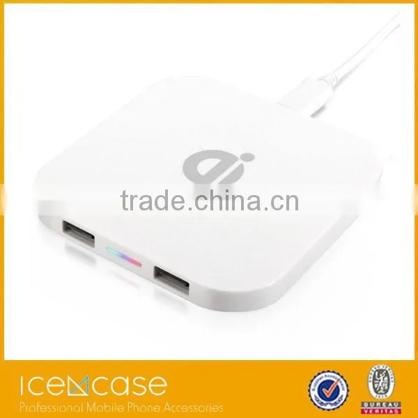 Portable Q8 QI Wireless Charger 2 USB Port Moblie Phone Charging Pad For IPhone Samsung HTC photo-5