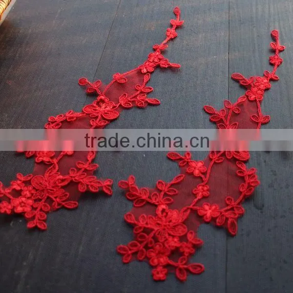 Extra Large Crocheted Lace Applique For Bridal,Lace Applique Patch photo-3