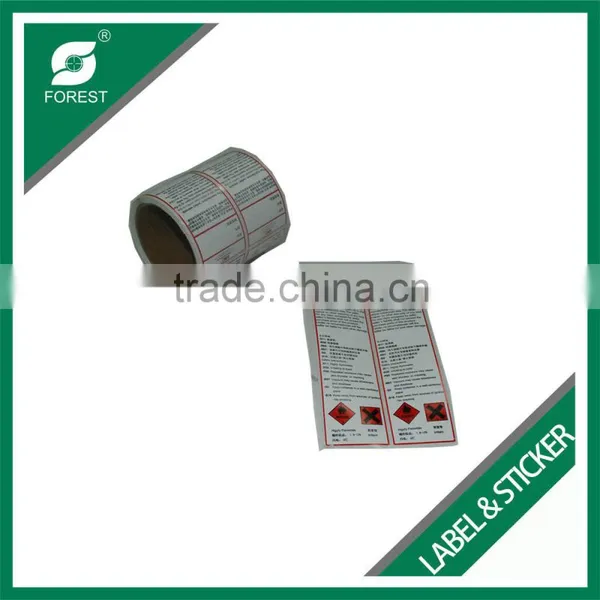 HIGH QUALITY ART PAPER WARNING LABELS WITH FULL COLOR PRINTING CHEAP STICKERS ROLL FOR CHEMICALS photo-4