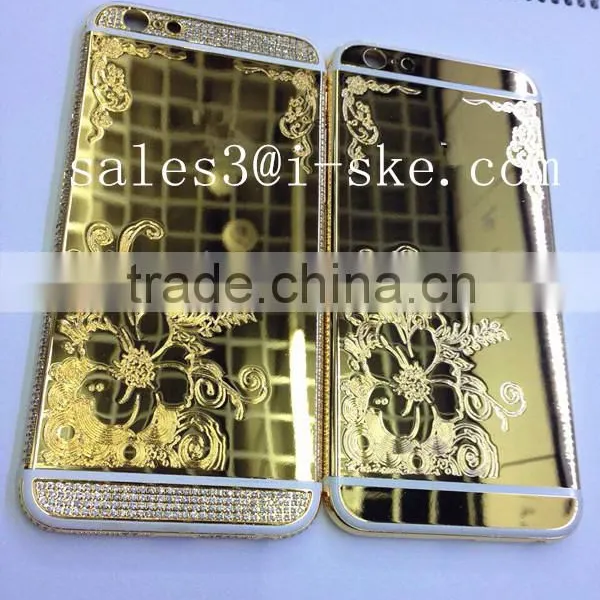Mirror Gold Back Housing for IPhone 6 Plus , Deep Engrave Back Housing for IPhone photo-6