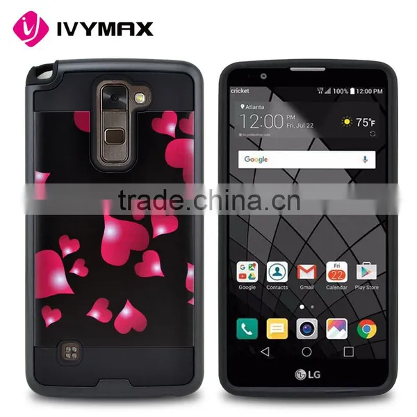 New Design Black Small Panda Brushed Tuff Trooper Hybrid Protector Cover Case for LG Stylo 2 Plus MS550 K530 K536 photo-3
