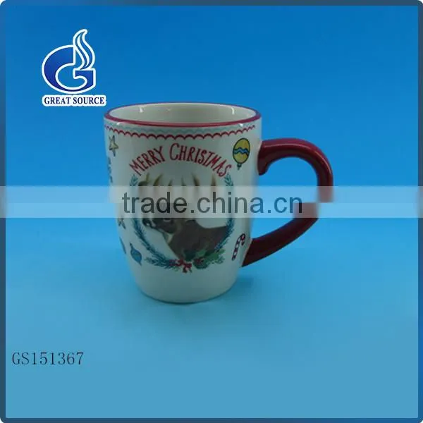 Hand Paineted Christmas Decorative Ceramic Coffee Mugs With Plate photo-2