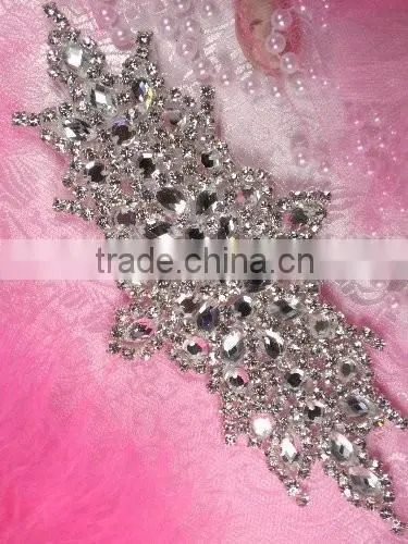 Bridal Beaded Rhinestone Appliques to Sew for Wedding Dresses and Iron on Rhinestones Appliques Wholesale photo-2