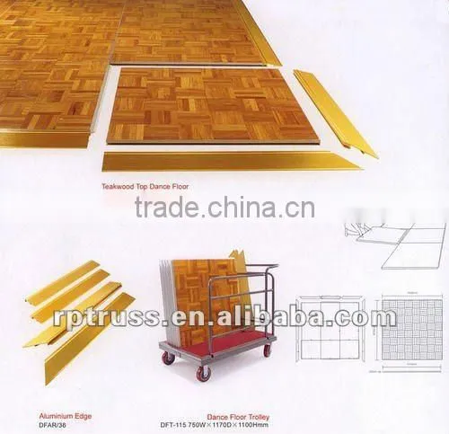 Multifunctional Cheap Portable Wood Dance Floor With Trolley photo-2
