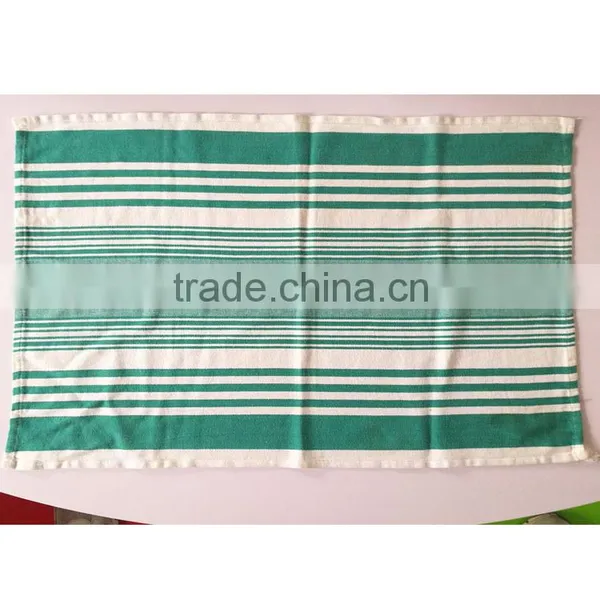 Importers Whole Sale 100 Cotton Dish Towel Custom Printed Tea Towels Green and White Stripe Tea Towel