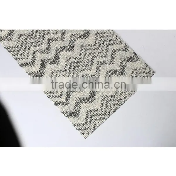 "W " design DTY yarn and loop yarn polyester cotton spandex jacquard knit fabric