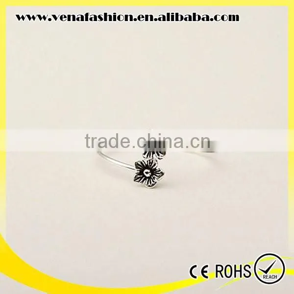 Girl Flower Design Antique Jewerly 925 Titanium Silver