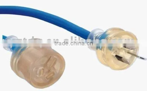 SAA extension cord with light plug and socket