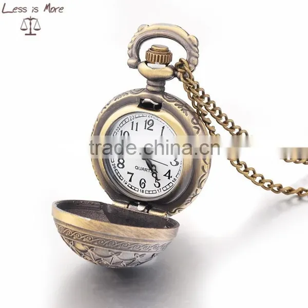 Gold & Silver Round Pocket Watch Necklace,antique Watch Pendant