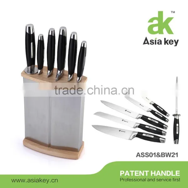 Suitable for Any Kitchen,stainless Steel Knife Set, Wooden Block