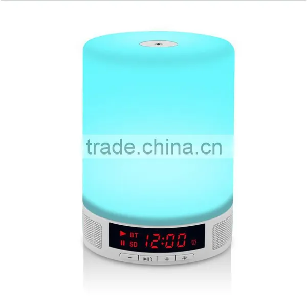 Smart Color Led Light Bluetooth Speaker Bed Lamp Wirless Speaker With Alarm Clock TF Card Playing photo-4