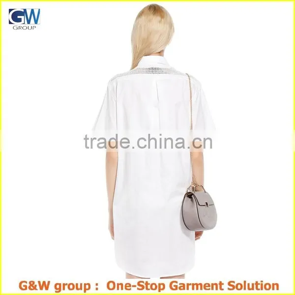 Twin Bag Lapel Dress White Summer Girl's NEW Design Twin Bag Lapel Dress photo-2