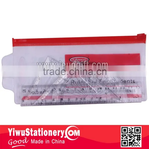 PVC Bag Pack 4 Pcs Geometry Set 15CM Ruler Set