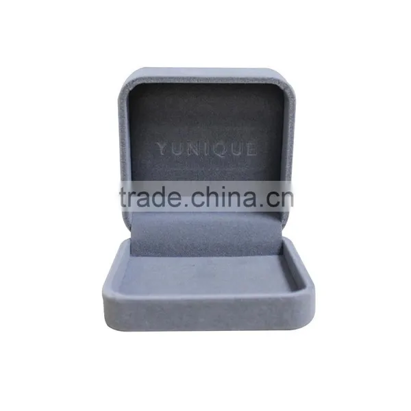 Custom Logo Luxury Rustic Lint Covered Jewelry Box photo-4