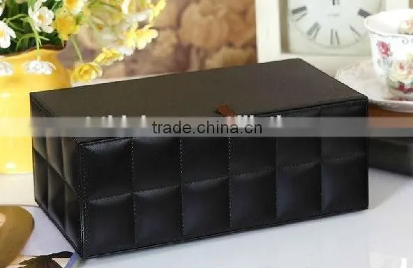 Hot Sale Leather Fancy Tissue Box PU Cheap Napkin Box photo-2