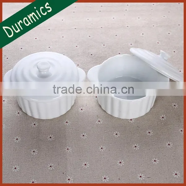 White Porcelain Ramekins With Lid photo-2