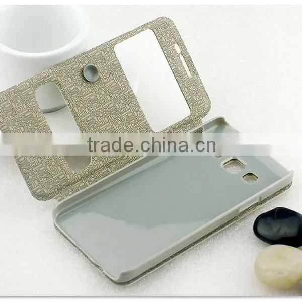 Sand Pattern PU Leather Two Window Anti-friction Waterproof Case Cover With Sucker Buckle for Samsung Galaxy J7 photo-3