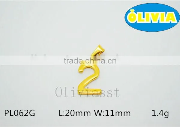 Olivia Wholesale High Quality 2016 Fashion 304 Stainless Steel 0-9 Lucky Number 9 Pendant New Year Gift photo-2
