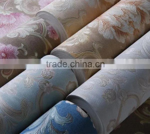 Beautiful Flower Embossed Wallpaper in Blue Color photo-2