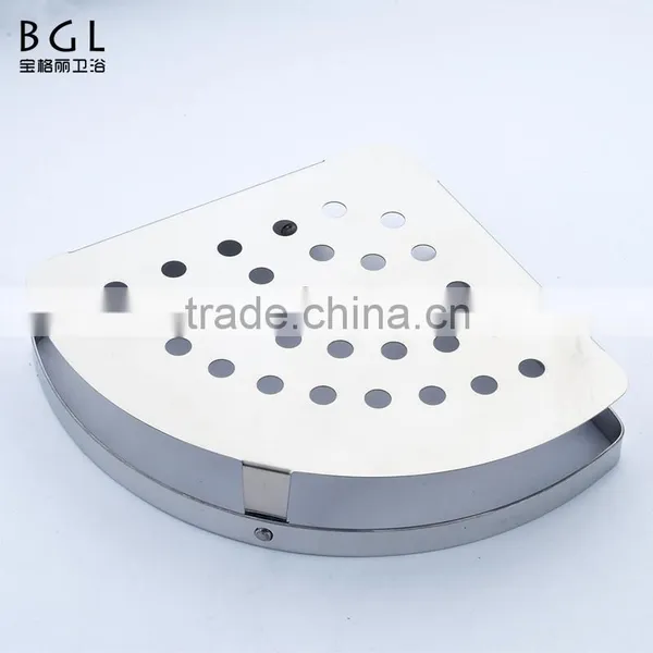 Simple-style Bathroom Accessories Stainless Steel 304 Chrome Plating Corner Basket for Bathroom Storage photo-5