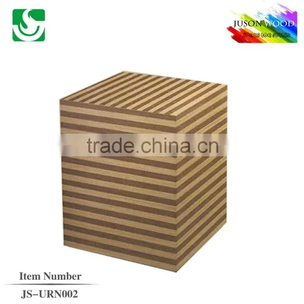 JS-URN002 Good Design Natural Finish Solid Wood Urn