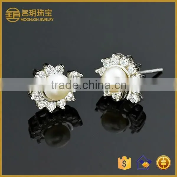 Stock 925 Sterling Silver Pearl Earring With Freshwater Pearl 925 Silver Wholesale