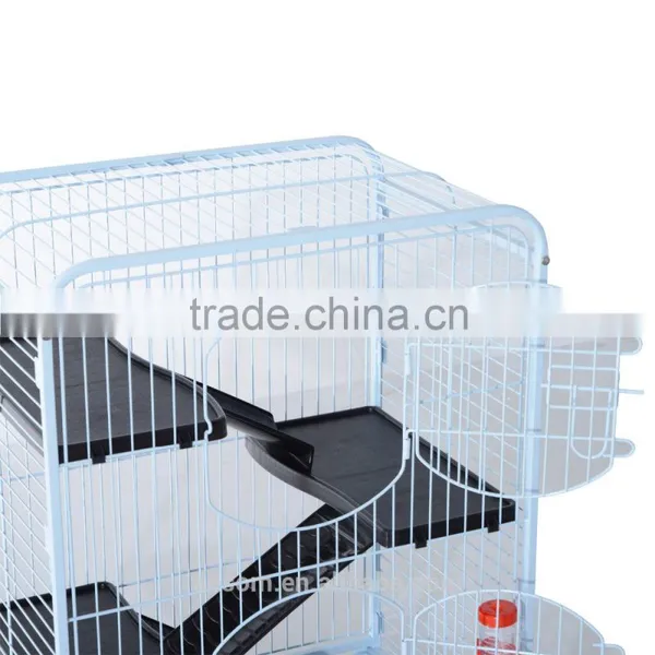 Pawhut 37" 4 Level White Indoor Metal Small Animal Cage Hutch photo-5