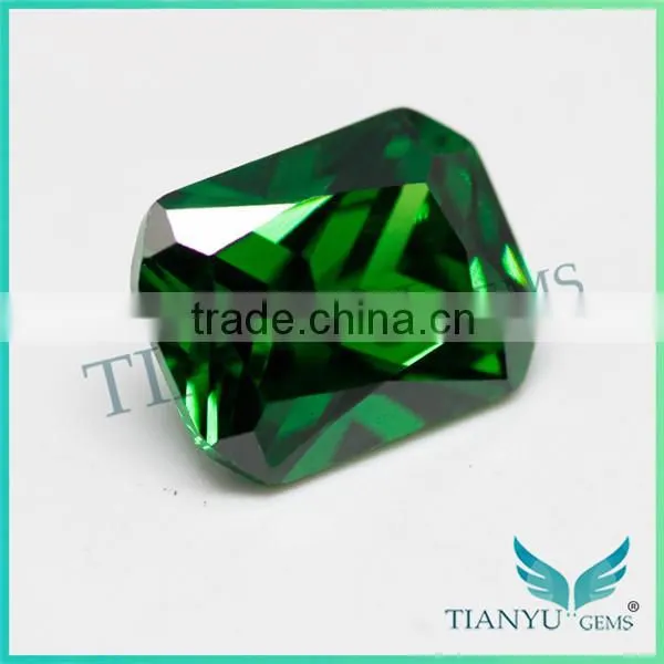 Free Sample Hot Sale Gemstone Wholesale Octagon Cut Cubic Zirconia,Synthetic Emerald Green Gemstone photo-3