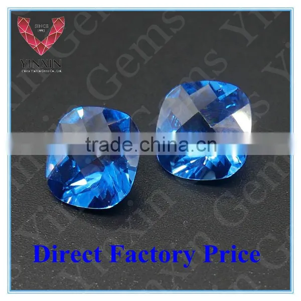 Brilliant AAA Synthetic Spinel 120# Cushion Shape Checkerboard Top 9X9mm Spinel Gems
