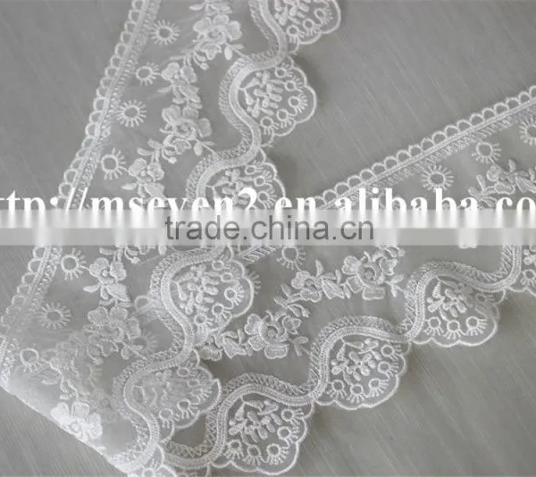 Good Price 9cm Natural Tulle Polyester Lace Fabric for Sale photo-4