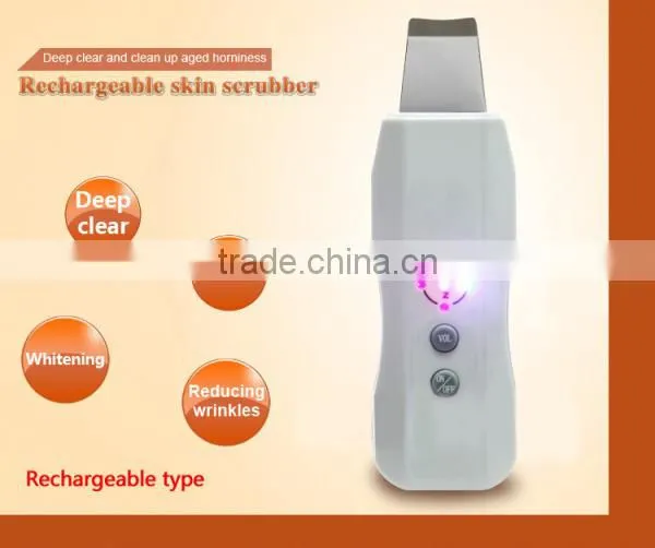 Hot Sale Portable Homeuse Ion Ultrasonic Skin Scrubber Device for 2016 photo-6