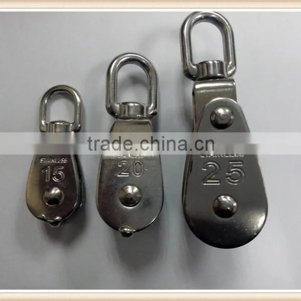 Made in Chinas 5-100mm Nylon Wheel Swivel Stainless Steel Nylon Marine Pulley Blocks photo-2
