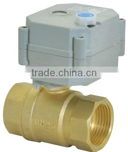 2 Way 1 Inch Electric Flow Control Brass Water Ball Valve photo-4