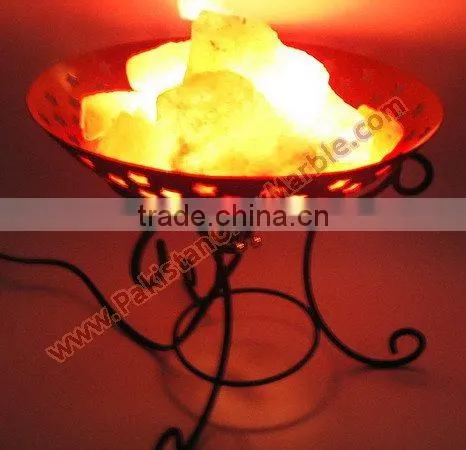 UNIQUE WROUGHT IRON SALT LAMPS WITH SALT CHUNKS photo-4