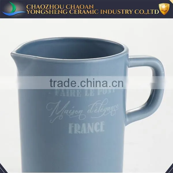 Wholesale Blue Ceramic Pitcher for Watering Flower Cheap Price photo-2