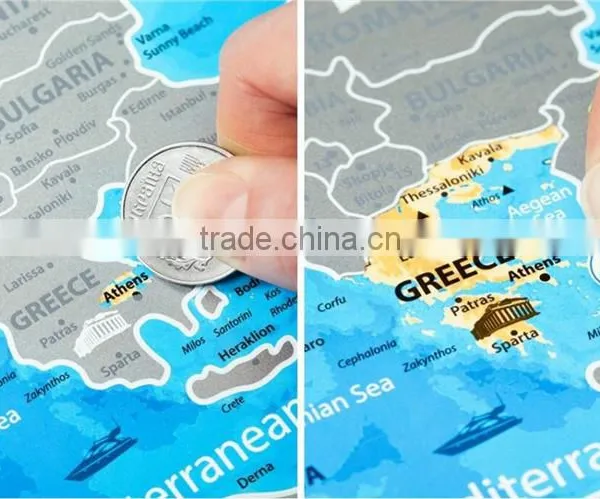 Detailed Europe Map With Scratch off Stickers Large Size Tube Packaging photo-2