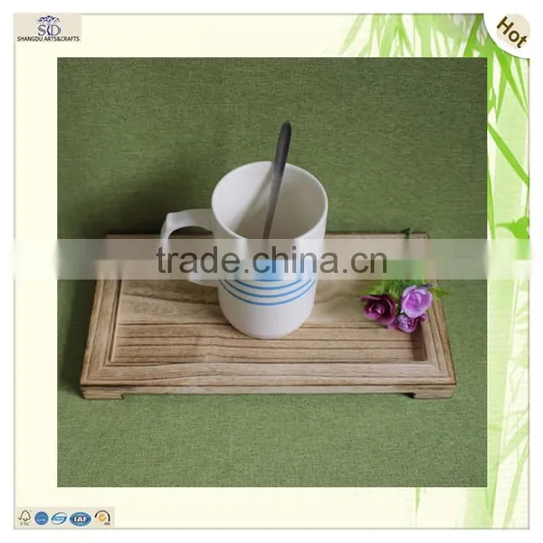 Unique Glass Decorative Wood Serving Feet Table Tray photo-6