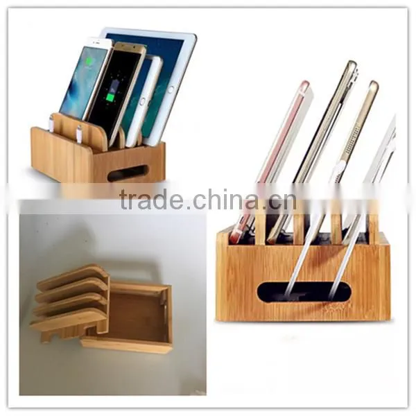Personalized Desktop Mobile Phone Charging Bracket, Creative Wooden Storage Box photo-4