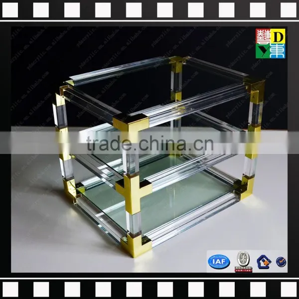 Clear Acrylic Cube 2 Layers Coffee Tables With Metal From Shenzhen Yidong photo-3