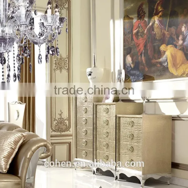 Unique Design Crocodile Texture PU Covering MDF Storage Cabinets With Display Chests photo-2
