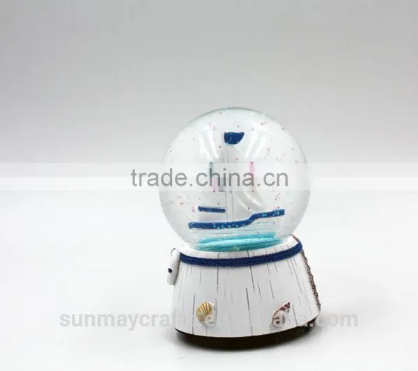 Custom Polyresin Sea S-style Nauigatian Music Snow Globe for Sale photo-4