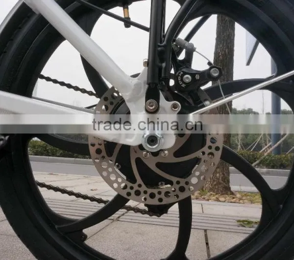 High Quality Electric 20'' Folding Bike One-piece Aluminum Alloy Wheel photo-4