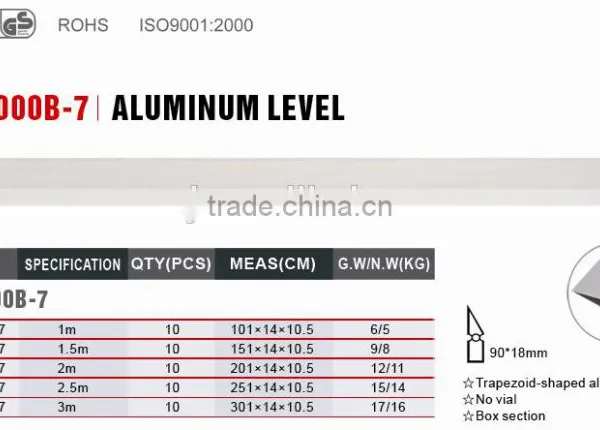 1M-3M Spirit Level Aluminium Spirit Level Level Measuring Instruments