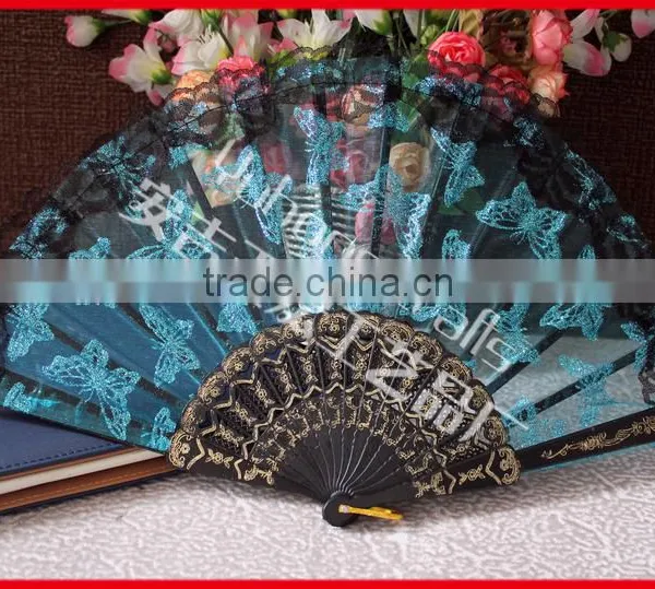 Beautiful and Colorful Plastic Lace Fan photo-5